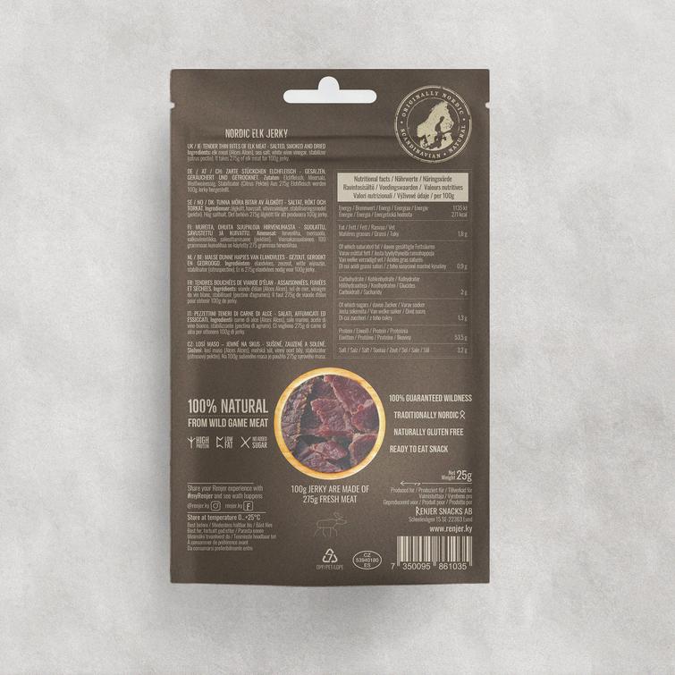 NORDIC ELK JERKY -Hirven kuivaliha Renjer 25 g ME:12